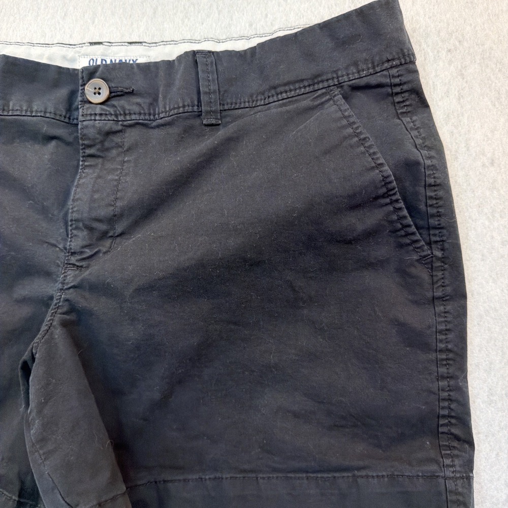 Old Navy Black Shorts Women Sz 12 Regular Cotton Stretch Chino 5" Inseam Casual - Picture 3 of 16